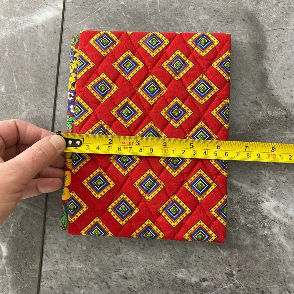 Vera Bradley Red Mediterranean Quilted Fabric Folding Double 4x6‎ Picture Frame